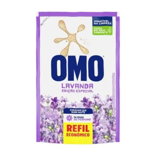Lava Roupas Liq Omo Lavanda 900ml Sache